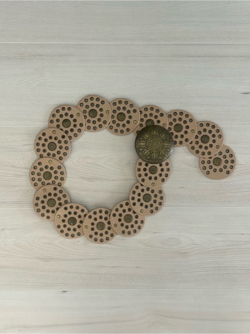 tan boho disk belt